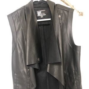 Black leather vest